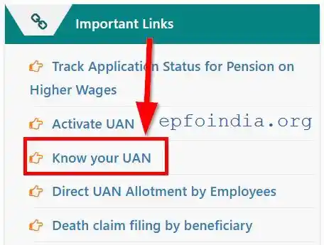 EPFO India Know Your UAN